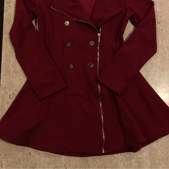 Active USA Red Polyester Peacoat Jacket - Picture 6 of 7